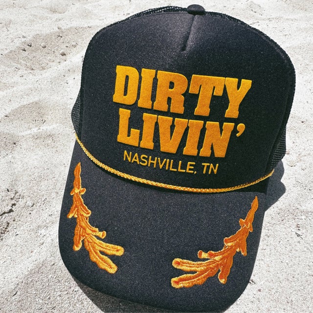 Dirty Livin\' Nashville TN Embroidered Trucker Hat - Black & Gold Dirty Livin main image 4